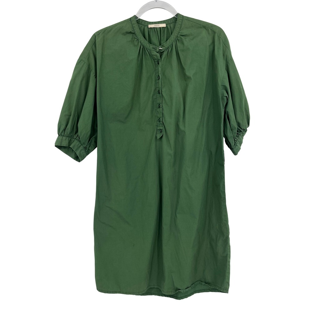 Sessun Chachami Green Cotton Puff Sleeve Shift Dress XS Designed in France
